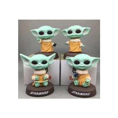 Mandalorian Little Baby YODA Bobble Head 8cm Figure Toys