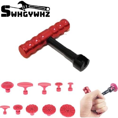 10pcs glue pulling Tabs +1 pcs T-Bar glue puller Tools Dent Puller Kit Paintless Dent Repair Tools