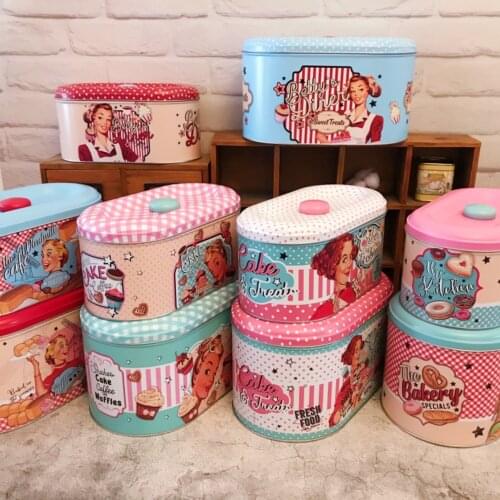 2 Pcs/Set Large Capacity Tinplate Boxes Candy Biscuits Coffee Storage Box Home Organizer Metal Collectable Tin Boxes