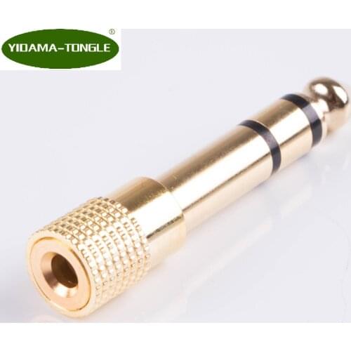 5 pcs 3 Poles TRS 6.5 mm Plug Male to 3.5 mm Socket Female Stereo Audio Adapter Jack Converter Gold plate for Microphones