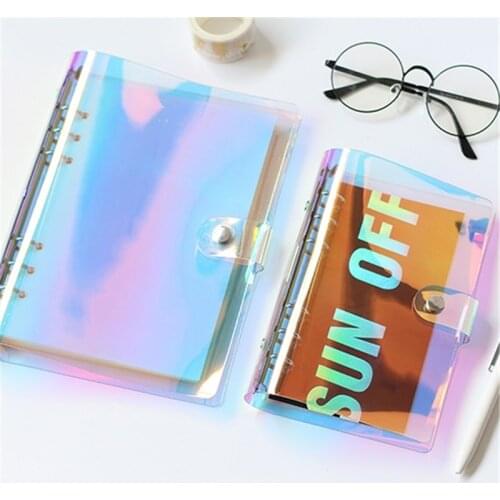 NEW A5 A6 PVC Creative laser binder loose notebook diary loose leaf note book planner office supplies