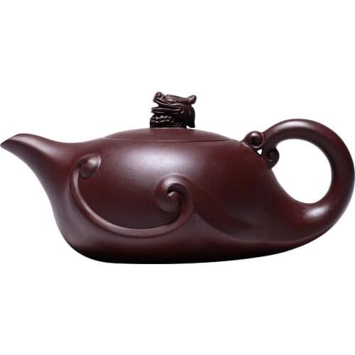 Handmade marked tea pot real yixing zisha old purple grit original ore Chinese kungfu pot big 420ml on big sales
