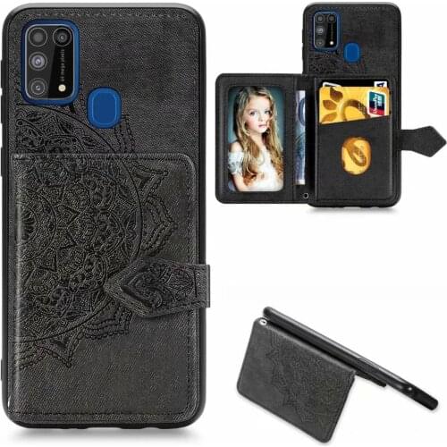 Mandala Cloth Wallet Card Slots Phone Case Cover With Lanyards for Samsung M30S M21 A11 A41 A21 M80S A91 M60S A81 A51 M40S A71