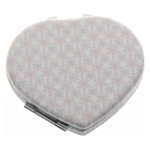 7*6.5cm Heart Double Side Stainless Steel Espejos De Bolsillo Espelho De Bolso Miroir De Poche Pocket Mirror Wedding Decoration