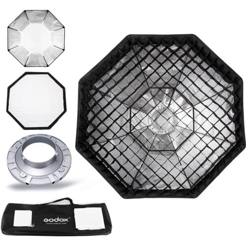 Godox Pro Studio Octagon Softbox 95cm 37" Honeycomb Grid Reflector softbox with Bowens Mount for Studio Strobe Flash Light
