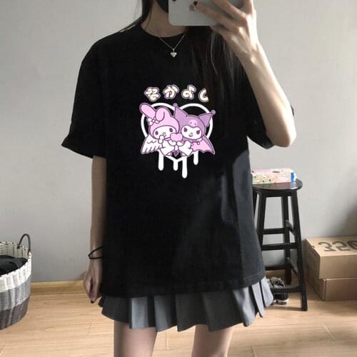 Cotton Summer Oversized Women T-shirt Cartoon Lolita Girls Tee Kawaii Anime T Shirt Casual Harajuku Tops Vintage Clothes 90s