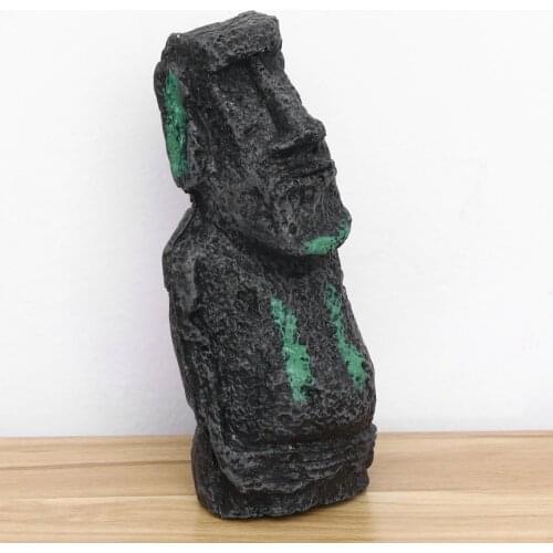 Easter Island Stone Antique Roman Portrait Resin Artificial Aquarium Equipment Accessory Fish Tank Ornament Cave Rockery Landsca
