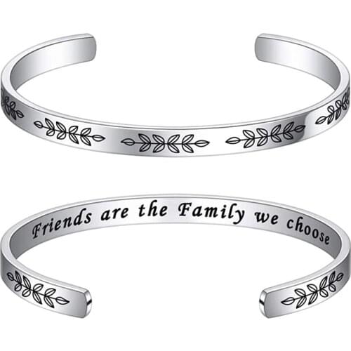 Best Friends Bracelets Graduation Farewell Gift Friendship Jewelry Friends are the family we choose Bangle Bracelet Gift