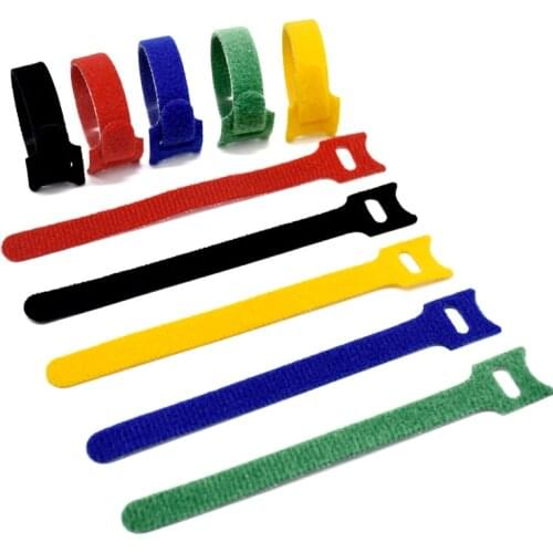 51pcs T-type Velcro Cable Ties Reusable Wire Adhesive Loop Hook Nylon Strap Organizer Self Adhesive Clip Holder Power Cable Ties