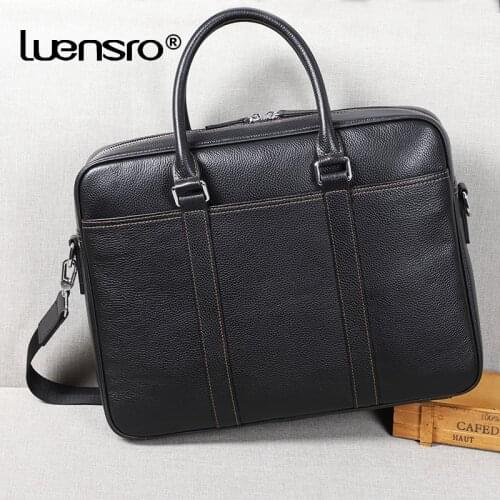 2020 New Large Briefcase Famous Brand Genuine Leather Men Business Tote Work Bag Shoulder Laptop Briefcase Office Bags for Men