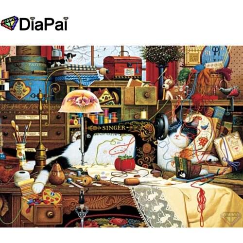 DIAPAI 5D DIY Diamond Painting 100% Full Square/Round Drill "Sewing machine" Diamond Embroidery Cross Stitch 3D Decor A21479