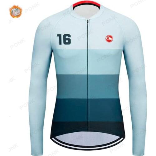 2022 New Pro Team Winter Long Sleeve Cycling Jersey MTB Bike Clothing Uniform Mens Thermal Fleece Bicycle Maillot Ropa Ci