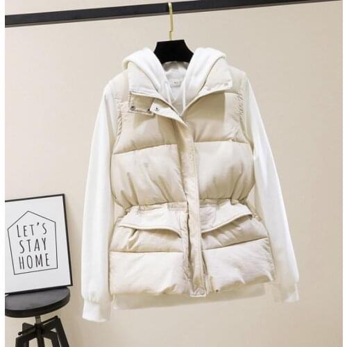 Autumn Vest Chalecos Para Mujer Winter Vest Women Short Vest New Korean Stand Collar Down Cotton Waistcoat Female L/2Xl K1408