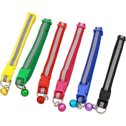 Pet Collar Reflective Pet Bell Collar Adjustable Size Suitable for Cats and Small Dogs Pet Supplies Basic Collars Drop Shipping