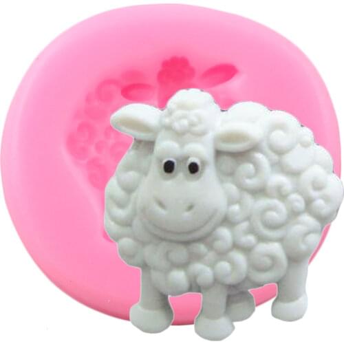 Sheep Silicone Molds Farm Animals Fondant Mold Baby Birthday Cake Decorating Tools Candy Resin Clay Chocolate Gumpaste Moulds