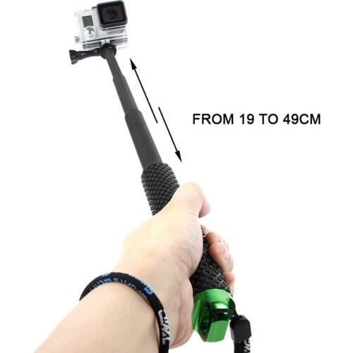 ANJIRUI self-timer pole aluminum alloy for gopo Hero Sj Cam Xaomi Xiomi Yi accessories telescopic hand-held pole 19 inch 49cm
