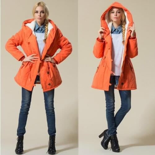 Winter Jacket Women 2020 New Plus Size Hooded Slim Long Parka Mujer Cotton Padded Overcoat Casual Orange Outerwear Coat Female
