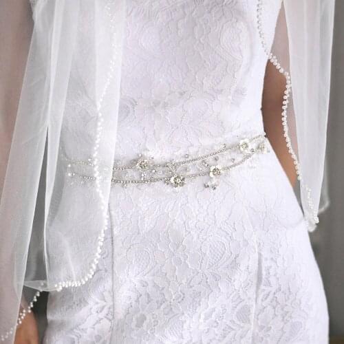 ZMSH340 Bling Belts for Women Dress Bridesmaid Belt Crystal Sashes for Wedding Decorative Belts Bridal Belt Flowers for Dresses