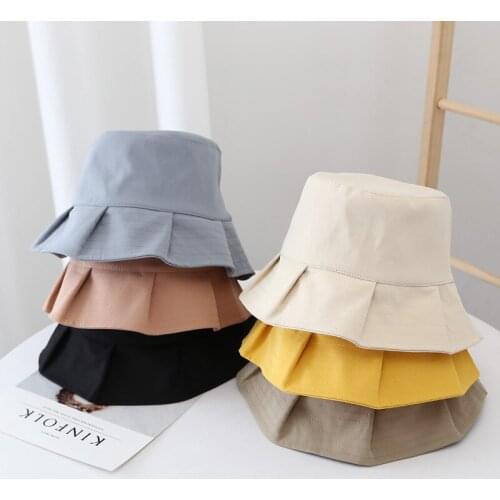 1PC Women Purfle Bucket Hat Solid Color Bucket Hat Smiling Face Unisex Fashion Bob Cap Hip Hop Gorro Men Summer Cap