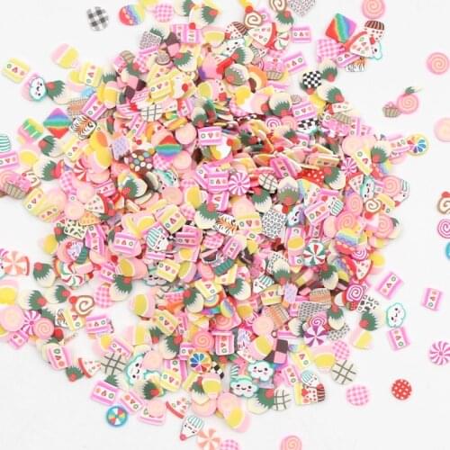 1000PCS 5mm Beauty Nail Art Mulity Resin Mix Dessert Cake Slices Polymer Beads DIY Handmade Stickers Decorations Jewelry Making