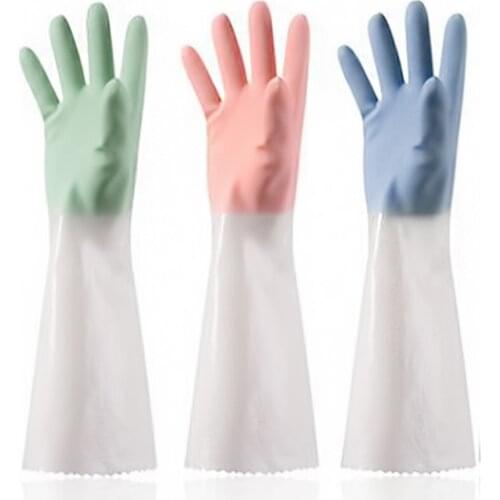 3 Pairs Kitchen Gloves Household Bathroom Sanitary Garden BBQ Cooking Waterproof Gloves Washing Clothes Cleaning Dish Washing