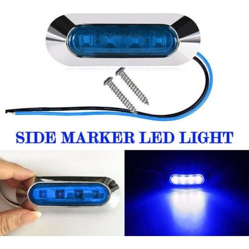 4 LED Side Marker Lights Clearance Lamp Lorries Trailer Truck Universal
