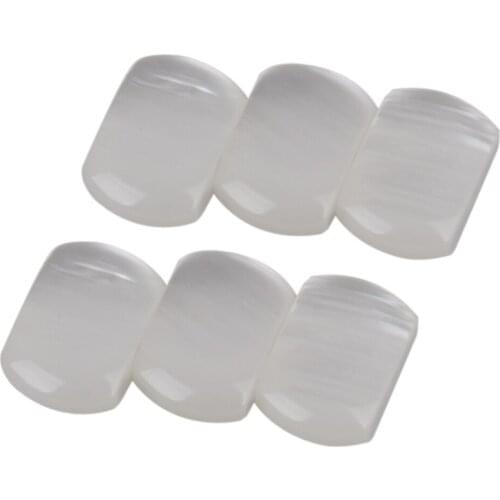 6 White Perloid Acrylic Keys for Guitar Machine Heads Tuning Keys