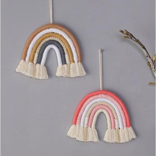 6 Lines Rainbow Hanging Ornament DIY Rope Handmade Woven Wall Decor Baby Girls Room Decor Home Nursery Decor J0428