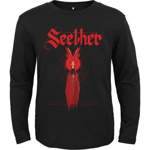 8 Designs Seether Death Rock Band Demon Casual Men Women Full Long Sleeves Shirt Black Metal Tee Fitness
