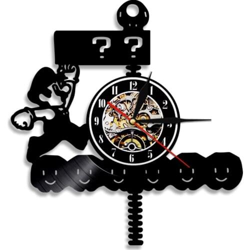 80s Retro Game Fans LED Silhouette Backlight Vinyl Record Wall Clock Atmosphere Home Interior Decor Silent Watch Gift For Kids