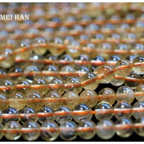 Freeshipping wholesale (2 strands/set) natural citrine 6-6.5mm smooth round loose beads for bracelet jewelry making design