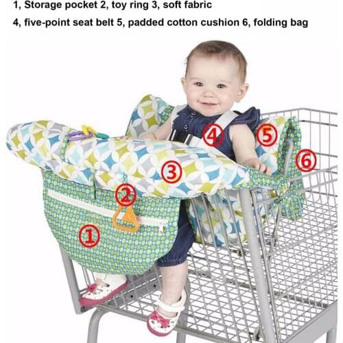 2in1 Trolley Cover/Highchair Cover For Baby Infant&Toddler/Kids Cushion Mat For Supermarket Shopping Cart/Grocery Cart Cover