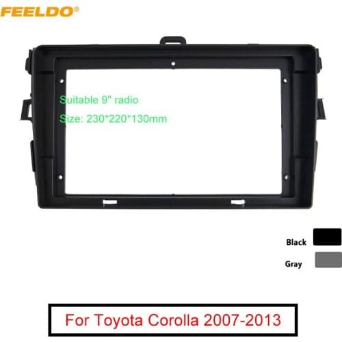 FEELDO Car Audio 2DIN Fascia Frame Adapter For Toyota Corolla 9" Big Screen Radio Dash Fitting Panel Frame Kit