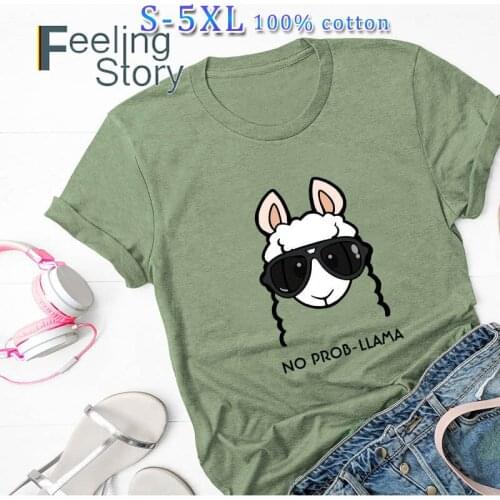 Harajuku Summer Tshirts for Women Plus Size Summer Cute Cotton T Shirt Women New Arrivals Sheep Animal Print Cute Shirts
