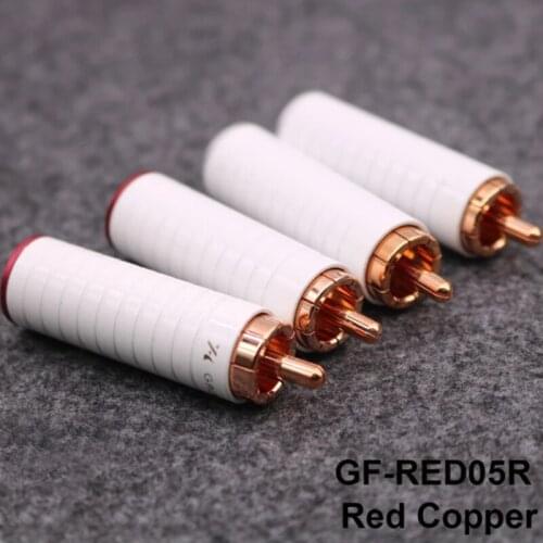 HIFI DIY red pure copper Audio Video RCA Plug Connector Jack