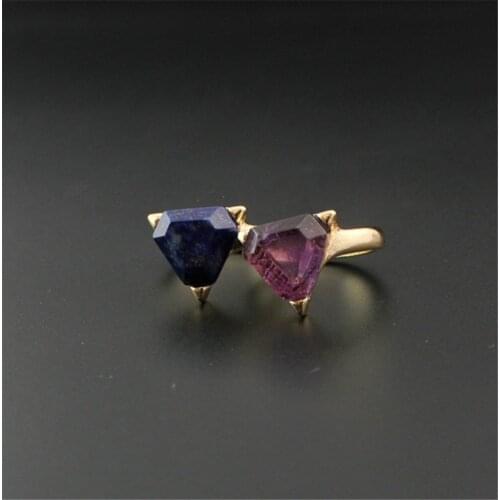 Wholesale 6pcs Natural Amethysts Rings Lapi Lazuli Rings like Universe Star River Fantastic Color for Women Gifts Wedding Free