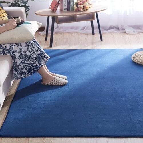 Solid Color Coral fleece Carpet For Modern Living Room Tea table Rug Gray Children Bedroom Play Crawling Mat Non-slip Soundproof