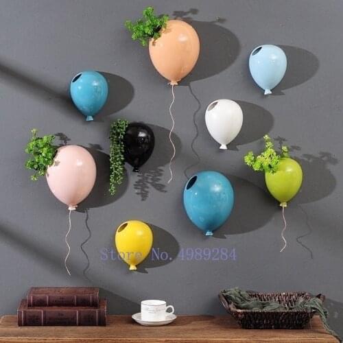 Creative ceramics balloon Wall hanging flower pot vase Childrens room Wall decoration Home background wall modern decoration