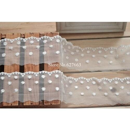 Wholesale white Vintage Lace Fabric Trim Ecru Venice Embroideried Floral Tulle Lace Trims 7cm Wide 15yard/LOT