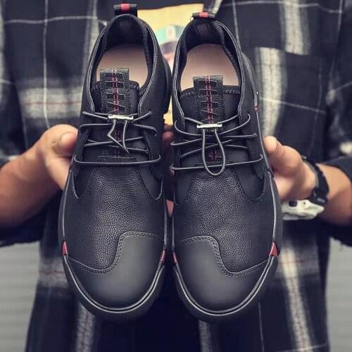LAKESHI Men's Leather Sneakers