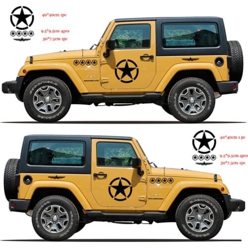 LuLuSticker #239 Big USA Army Star Car Styling Waterproof Stickers ATV SUV Automobile Door Modification Reflective Decals
