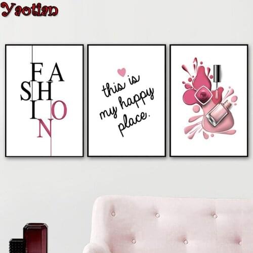 Fashion nail prints nail beauty art 3 pcs diamond embroidery full round 3d diy diamond painting mosaic kit diamant painting set