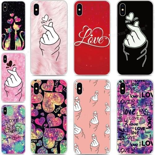 Rubber Soft TPU Fundas Finger Love Heart Phone Case For Alcatel 1 1S 3C 1C 1X 1V 3 3L 3V 3X 2019 1A 1B 1SE 2020 Silicone Cover