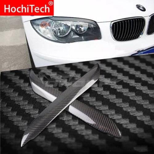 Carbon Fiber Car Headlight Eyebrows Eyelids Cover For BMW E81 E82 E87 E88 2004-2010