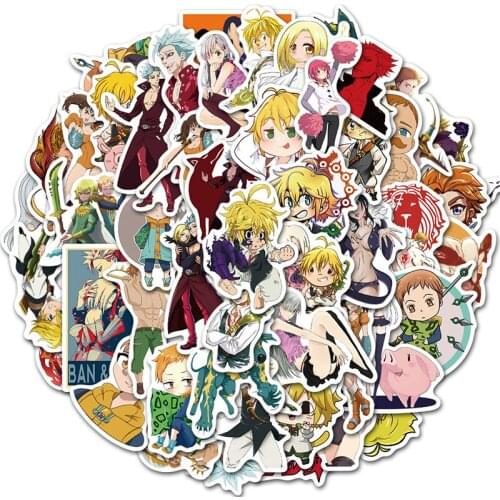 10/30/50Pcs/Pack Japan Anime Seven Deadly Sins Stickers Waterproof for DIY Laptop Guitar PS4 Skateboard Kids Toys Sticker