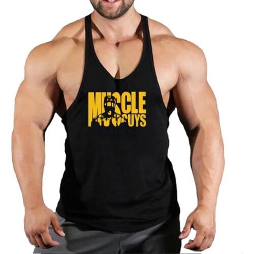 2021 NEW Hot Sale Gym Cotton Singlets Canotte Bodybuilding Stringer Tank Top Summer Fitness Shirt Muscle Guys Sleeveless Tanktop
