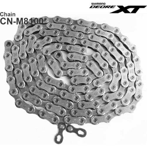 Original SHIMANO DEORE XT M8100- 12-Speed Bicycle Chains - HYPERGLIDE+ - SIL-TEC - MTB Chain 116/126L with Quick Link