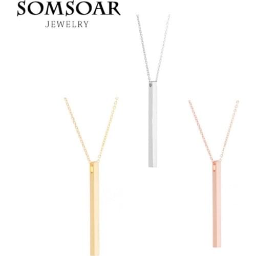 Trending 4cm Stainless Steel Solid Personalization Customization Mantra Necklace Engraved Name Photo as Christmas Gift