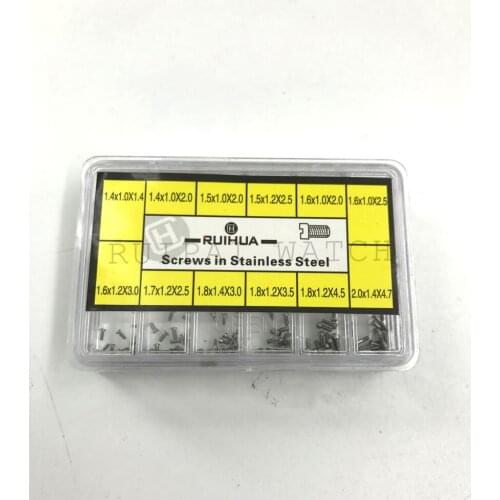 Stainless Steel Flat Watch Screws in 12 Different Sizes for watch repairing replacement screws