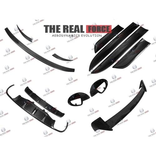 Suitable For 14-18 Porsche Macan TRF-S Carbon Fiber Full Lip Body Kit - Front Rear Lip Diffuser Spoiler Mirror Cover Door Panel